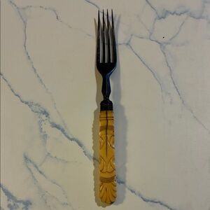 Vintage Yellow Fork- Handle I Believe is Ivory